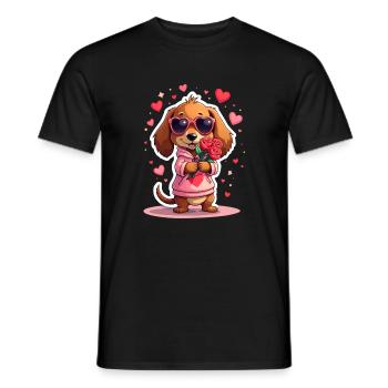 Dackel Dachshund Tekel - Männer T-Shirt - Schwarz - Vorne - AI Model Male 178 light (178cm)