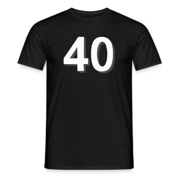 40, zahlen, geburtstag - Männer T-Shirt - Schwarz - Vorne - AI Model Male 178 light (178cm)
