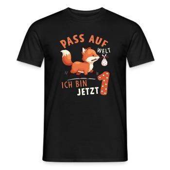 Watch World I'm Now 1 - Fox Birthday - Men's T-Shirt - black - Front - AI Model Male 178 light (178cm)