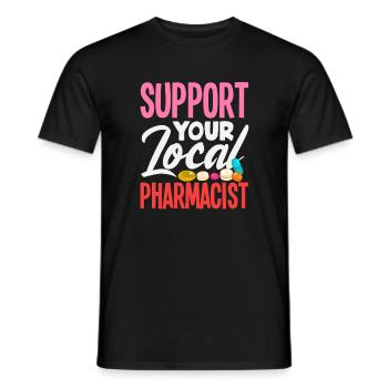 Support your local pharmacist - Men's T-Shirt - black - Front - AI Model Male 178 light (178cm)