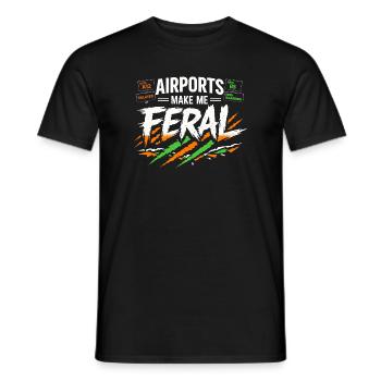 Reiseangst-humor, Flughafen-chaos, Fliegen Ist - Männer T-Shirt - Schwarz - Vorne - AI Model Male 178 light (178cm)