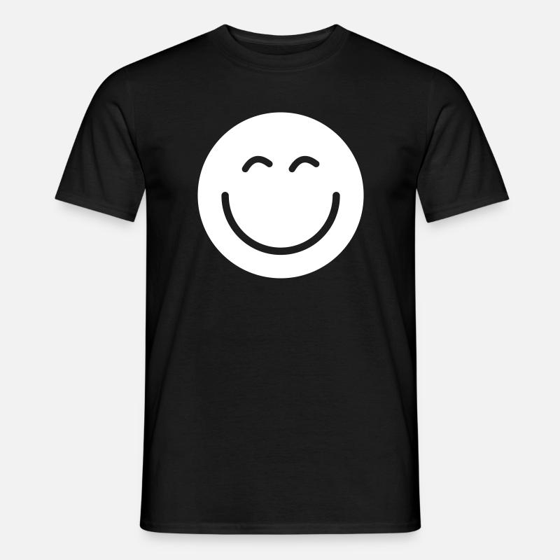 Smiley lächle gute Laune - Männer T-Shirt - Schwarz