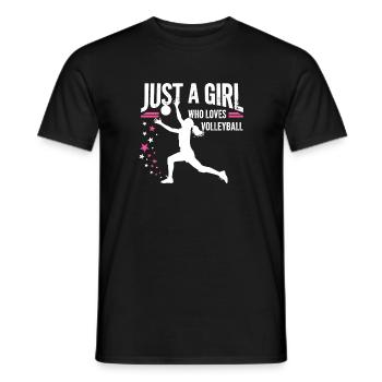 Girl loves Volleyball Quote - Men's T-Shirt - black - Front - AI Model Male 178 light (178cm)