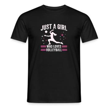 Girl loves Volleyball Quote - Men's T-Shirt - black - Front - AI Model Male 178 light (178cm)