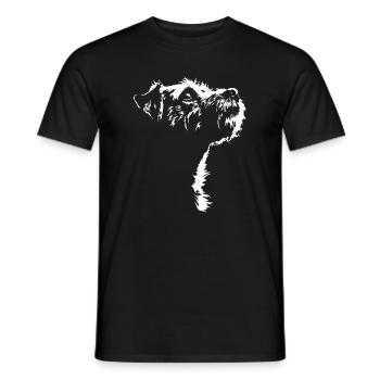 Border Terrier Silhouette Dog Dog Wilsigns - Men's T-Shirt - black - Front - AI Model Male 178 light (178cm)