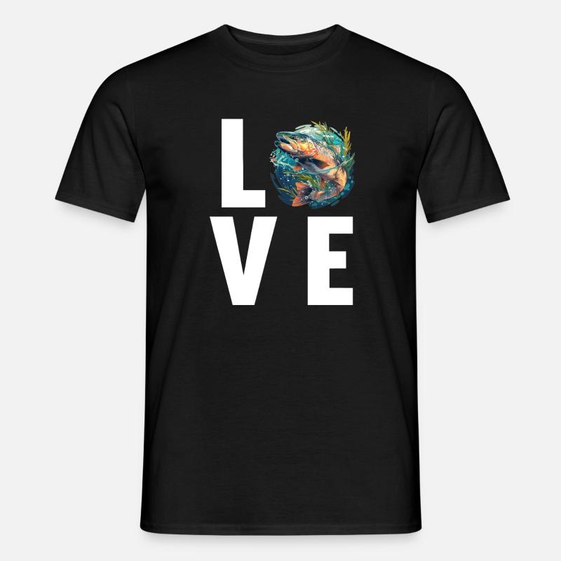 Lachse Lachs - Männer T-Shirt - Schwarz