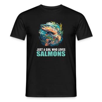 Salmon Salmon - Men's T-Shirt - black - Front - AI Model Male 178 light (178cm)