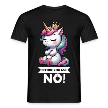 Avant que vous ne demandiez, pas de licorne licorne fan de licorne - T-shirt homme - noir - Devant - AI Model Male 178 light (178cm)