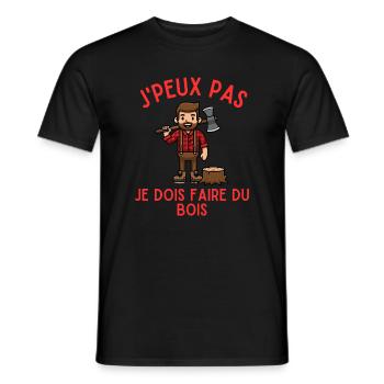 I Can't, I Have to Make Wood - Men's T-Shirt - black - Front - AI Model Male 178 light (178cm)