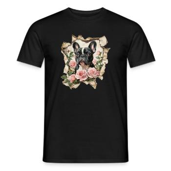 French Bulldog - Men's T-Shirt - black - Front - AI Model Male 178 light (178cm)