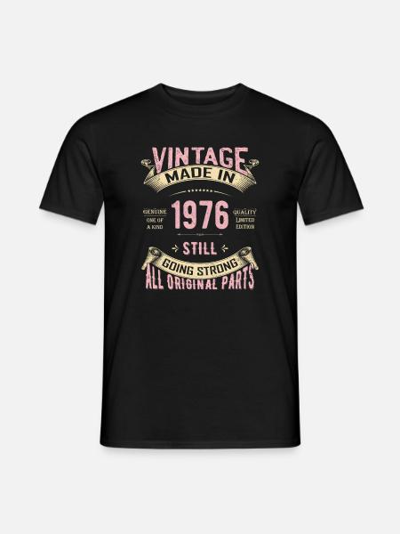 Vintage 1976 läuft immer noch stark - Männer T-Shirt - Schwarz