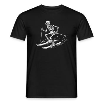 Skieur squelette sur les vagues de neige - T-shirt homme - noir - Devant - AI Model Male 178 light (178cm)