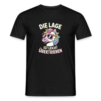 The location is slightly exaggerated funny unicorn - Men's T-Shirt - black - Front - AI Model Male 178 light (178cm)