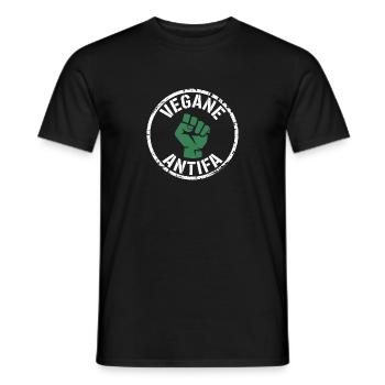 Vegane Antifa - Gegen Rechts - Männer T-Shirt - Schwarz - Vorne - AI Model Male 178 light (178cm)