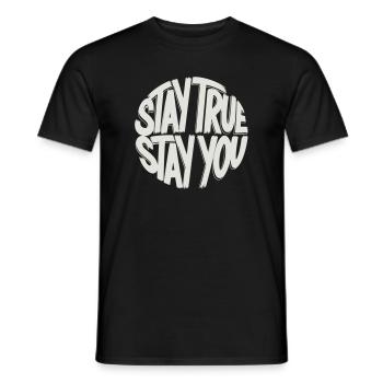 Reste fidèle, reste toi-même - T-shirt homme - noir - Devant - AI Model Male 178 light (178cm)