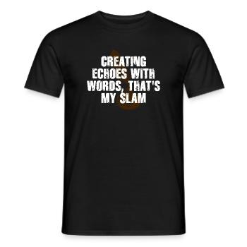 Slam Poetry Guitar Echoes - Men's T-Shirt - black - Front - AI Model Male 178 light (178cm)