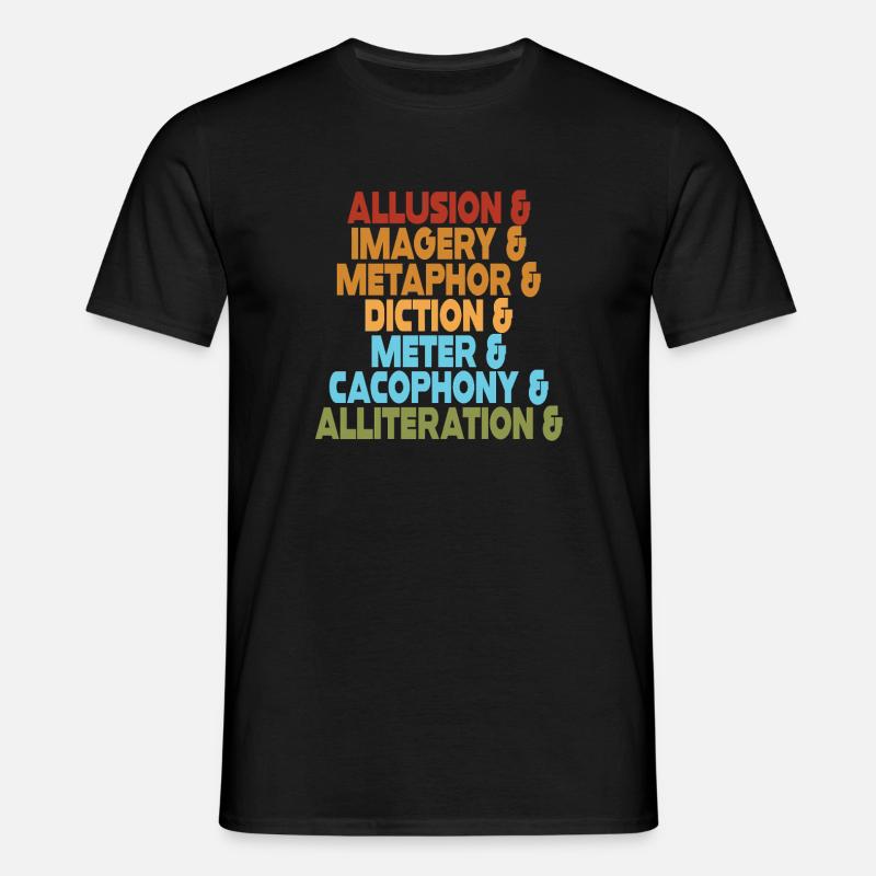 Literary Devices Typography Stack - Men's T-Shirt - black