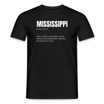 Mississippi Bold Monochrome Logo - Men's T-Shirt - black - Front - AI Model Male 178 light (178cm)