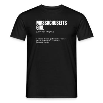 Massachusetts Girl: Selbstbewusste Kraft - Männer T-Shirt - Schwarz - Vorne - AI Model Male 178 light (178cm)