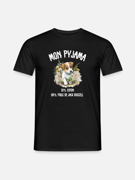 Jack Russell Hundepyjama-Humor - Männer T-Shirt - Schwarz