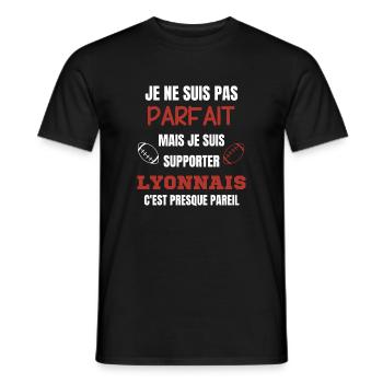 Supporter Rugby Lyonnais Humour - Men's T-Shirt - black - Front - AI Model Male 178 light (178cm)