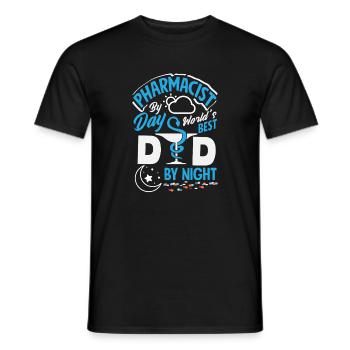 Pharmacien le jour Père la nuit Père Pharmacie - T-shirt homme - noir - Devant - AI Model Male 178 light (178cm)