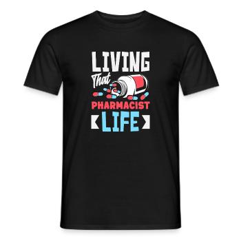 The Life of a Pharmacist Pharmacy Technician - Men's T-Shirt - black - Front - AI Model Male 178 light (178cm)