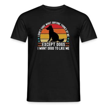 I Don't Care Except Dogs Funny Dog Lover - Men's T-Shirt - black - Front - AI Model Male 178 light (178cm)