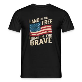 Land of the Free - USA Vintage Flag - Männer T-Shirt - Schwarz - Vorne - AI Model Male 178 light (178cm)