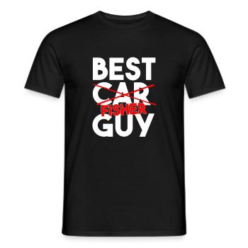 Slogan drôle de pêche du meilleur pêcheur - T-shirt homme - noir - Devant - AI Model Male 178 light (178cm)