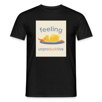 Feeling Unproducktive – Funny Duck - Men's T-Shirt - black - Front - AI Model Male 178 light (178cm)