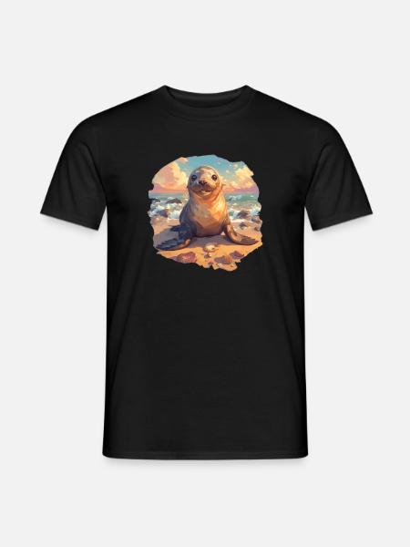 Seelöwen Seelöwe - Männer T-Shirt - Schwarz