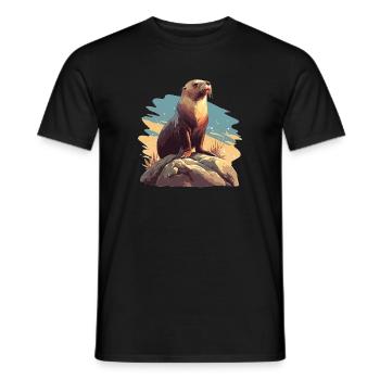 Sea Lions Sea Lion - Men's T-Shirt - black - Front - AI Model Male 178 light (178cm)