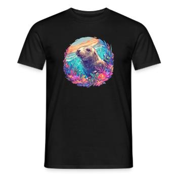 Sea Lions Sea Lion - Men's T-Shirt - black - Front - AI Model Male 178 light (178cm)
