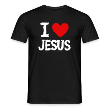 Ich liebe Jesus - Männer T-Shirt - Schwarz - Vorne - AI Model Male 178 light (178cm)