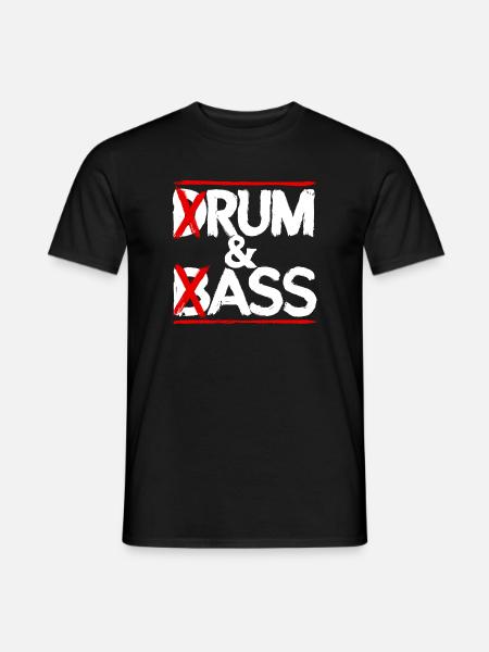 Drum & Bass Rum & Ass Funny Drummer - Men's T-Shirt - black