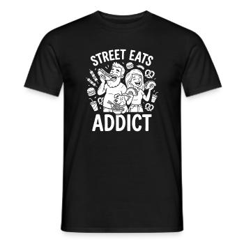 Street Eats Addict: Family Street Food - Men's T-Shirt - black - Front - AI Model Male 178 light (178cm)