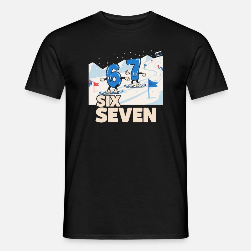 67 Snowboarding Six Seven Meme - Männer T-Shirt - Schwarz