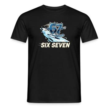67 Meme Snowboard Winter Sports - Men's T-Shirt - black - Front - AI Model Male 178 light (178cm)