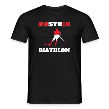 Silhouette Biathlète Rouge Blanc Autriche - T-shirt homme - noir - Devant - AI Model Male 178 light (178cm)