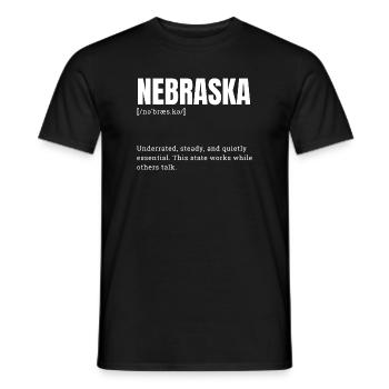 Nebraska Bold Typo Emblem - Männer T-Shirt - Schwarz - Vorne - AI Model Male 178 light (178cm)