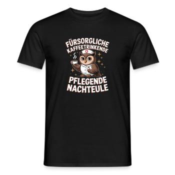  Fürsorgliche Kaffeetrinkende Pflegende Nachteule - Männer T-Shirt - Schwarz - Vorne - AI Model Male 178 light (178cm)