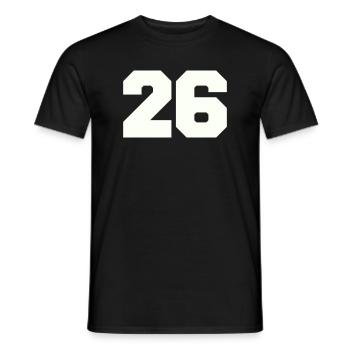 26 - Männer T-Shirt - Schwarz - Vorne - AI Model Male 178 light (178cm)