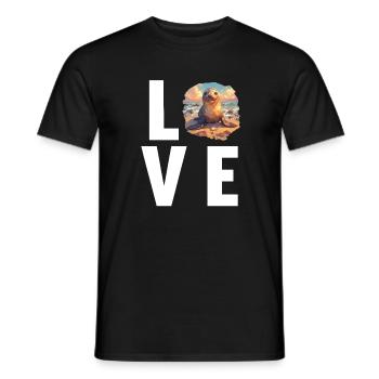 Sea Lions Sea Lion - Men's T-Shirt - black - Front - AI Model Male 178 light (178cm)