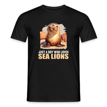Lions de mer Lion de mer - T-shirt homme - noir - Devant - AI Model Male 178 light (178cm)