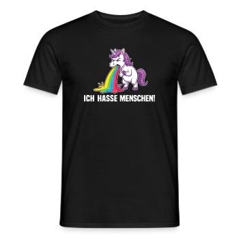 Licorne drôle Je déteste les gens Arc-en-ciel - T-shirt homme - noir - Devant - AI Model Male 178 light (178cm)
