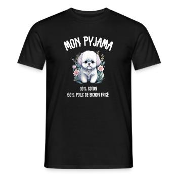 Lustiger Hund Bichon-Schlafanzug - Männer T-Shirt - Schwarz - Vorne - AI Model Male 178 light (178cm)
