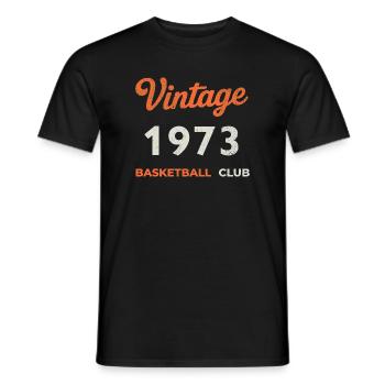 Vintage 1973 – Basketball Club Retro Birth Year - Men's T-Shirt - black - Front - AI Model Male 178 light (178cm)