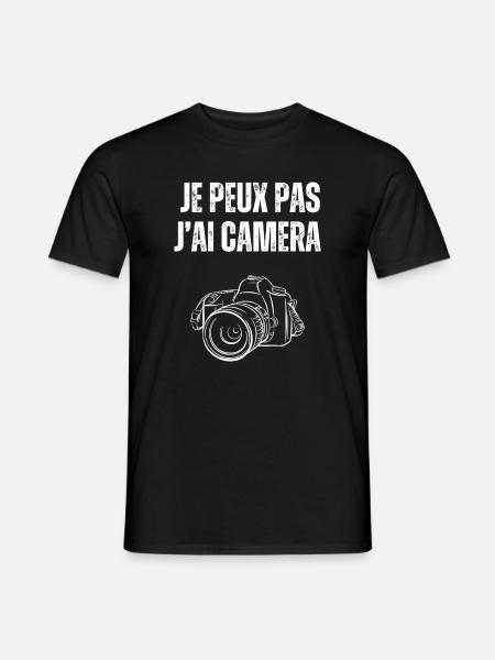 Je peux pas j'ai caméra - T-shirt homme - noir