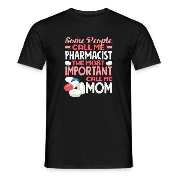 Pharmacien Maman Technicienne en pharmacie Mère - T-shirt homme - noir - Devant - AI Model Male 178 light (178cm)